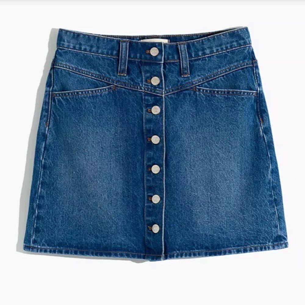 Madewell Denim A-line Snap Skirt Waist Size 24